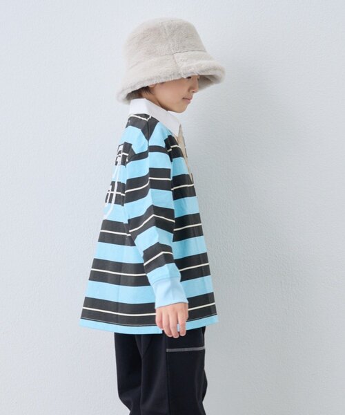 PENNEYS(ぺニーズ)の「【KIDS】【FOX×TYPY】《ジュニアサイズあり》ボーダーラガーシャツ(Tシャツ/カットソー・キッズ・グリーン/サックスブルー/ピンク/ネイビー/チャコールグレー・110/130/150)」の11枚目の写真
