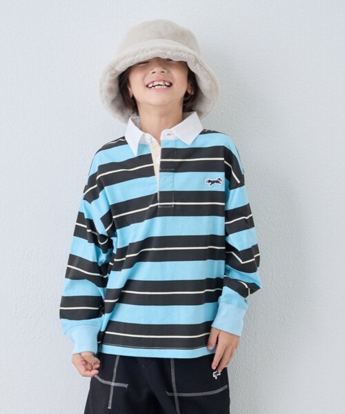 PENNEYS(ぺニーズ)の「【KIDS】【FOX×TYPY】《ジュニアサイズあり》ボーダーラガーシャツ(Tシャツ/カットソー・キッズ・グリーン/サックスブルー/ピンク/ネイビー/チャコールグレー・110/130/150)」の12枚目の写真