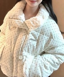 Mejoul（メジュール）の「【25年秋冬新作】ボアカラードット柄コーデュロイ中綿ジャケット（ダウンジャケット/コート）」