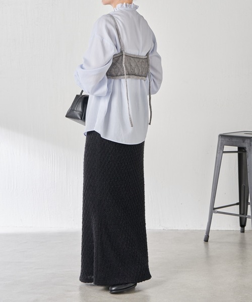 COLLAGE GALLARDAGALANTE（コラージュガリャルダガランテ）の「チュールドッキングキャミ（キャミソール・レディース・グレー/ブラック・FREE）」の10枚目の写真