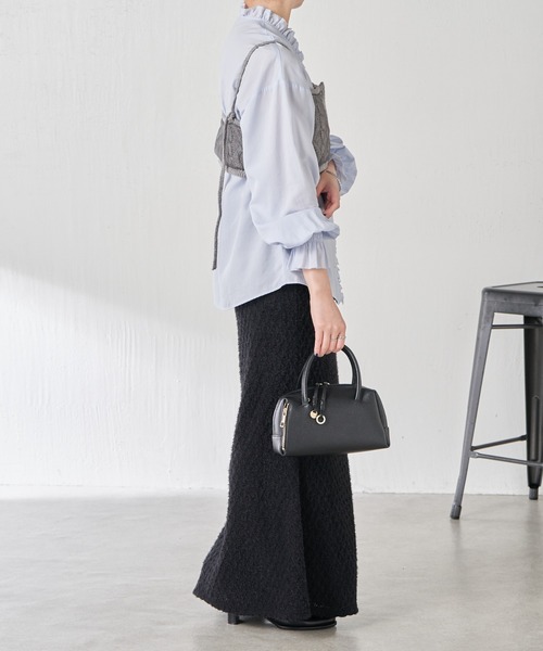 COLLAGE GALLARDAGALANTE（コラージュガリャルダガランテ）の「チュールドッキングキャミ（キャミソール・レディース・グレー/ブラック・FREE）」の12枚目の写真