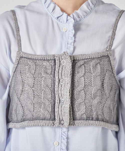 COLLAGE GALLARDAGALANTE（コラージュガリャルダガランテ）の「チュールドッキングキャミ（キャミソール・レディース・グレー/ブラック・FREE）」の16枚目の写真