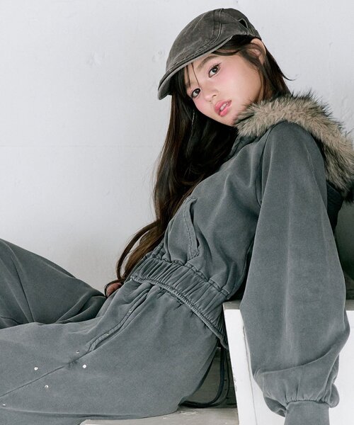 OLIVE des OLIVE（オリーブデオリーブ）の「ハンチング（ハンチング/ベレー帽・レディース・ブラウン/ブラック・FREE）」の5枚目の写真