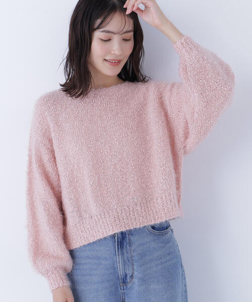 NATURAL BEAUTY BASIC(ナチュラルビューティーベーシック)の「◇フェザーネップニット(ニット/セーター・レディース・ピンク/ブルー/オフホワイト・FREE)」の11枚目の写真