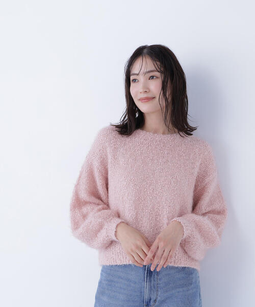 NATURAL BEAUTY BASIC(ナチュラルビューティーベーシック)の「◇フェザーネップニット(ニット/セーター・レディース・ピンク/ブルー/オフホワイト・FREE)」の13枚目の写真