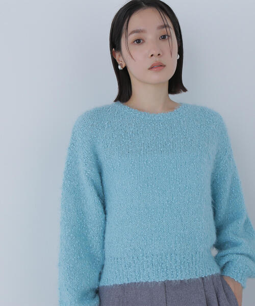 NATURAL BEAUTY BASIC(ナチュラルビューティーベーシック)の「◇フェザーネップニット(ニット/セーター・レディース・ピンク/ブルー/オフホワイト・FREE)」の6枚目の写真