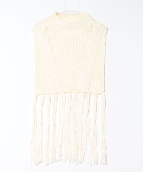 チャイハネ（チャイハネ）の「【チャイハネ】ルティフリンジニットベスト（ベスト・レディース・ホワイト/ピンク/ブラック/ブルー・FREE）」の2枚目の写真