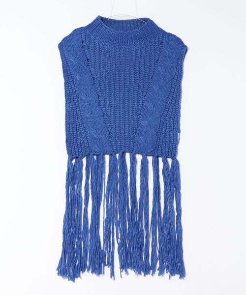 チャイハネ（チャイハネ）の「【チャイハネ】ルティフリンジニットベスト（ベスト・レディース・ホワイト/ピンク/ブラック/ブルー・FREE）」の3枚目の写真