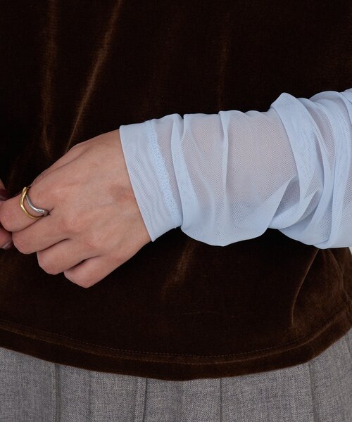 Kastane（カスタネ）の「*【前後2WAY】B ベロアレイヤードライクトップス（Tシャツ/カットソー・レディース・ブラック/アイボリー/ブラウン・FREE）」の12枚目の写真