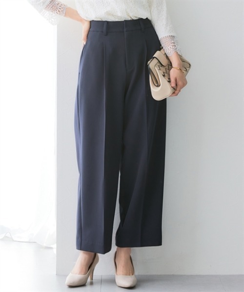 7days Life Styling（セブンデイズライフスタイリング）の「【テーパード/ワイド】万能センタープレスタックテーパードパンツ（レギュラー丈）【しわになりにくい・速乾・UVカット】＜大きいサイズ有＞（スラックス・レディース・杢グレー/ブラック/グレー系1/ブラック系1/ネイビー系1/ネイビー・S/M/L/LL/3L/4L/TS/TM/TL/TLL/T3L/T4L）」の6枚目の写真