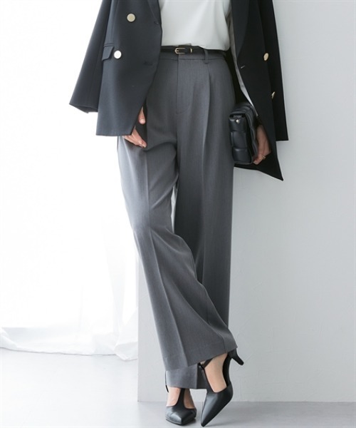 7days Life Styling（セブンデイズライフスタイリング）の「【テーパード/ワイド】万能センタープレスタックテーパードパンツ（レギュラー丈）【しわになりにくい・速乾・UVカット】＜大きいサイズ有＞（スラックス・レディース・杢グレー/ブラック/グレー系1/ブラック系1/ネイビー系1/ネイビー・S/M/L/LL/3L/4L/TS/TM/TL/TLL/T3L/T4L）」の10枚目の写真