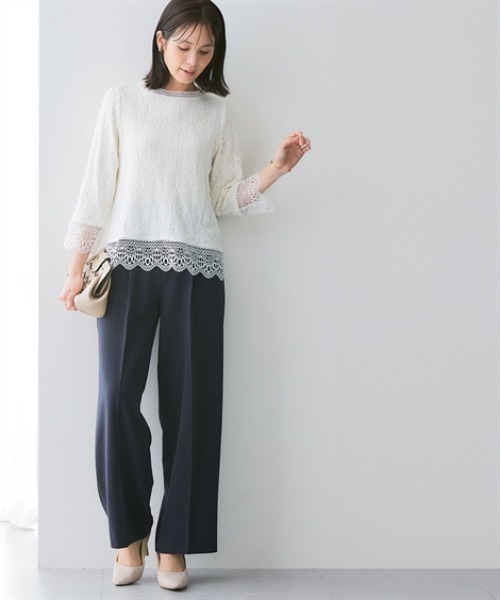 7days Life Styling（セブンデイズライフスタイリング）の「【テーパード/ワイド】万能センタープレスタックテーパードパンツ（レギュラー丈）【しわになりにくい・速乾・UVカット】＜大きいサイズ有＞（スラックス・レディース・杢グレー/ブラック/グレー系1/ブラック系1/ネイビー系1/ネイビー・S/M/L/LL/3L/4L/TS/TM/TL/TLL/T3L/T4L）」の16枚目の写真