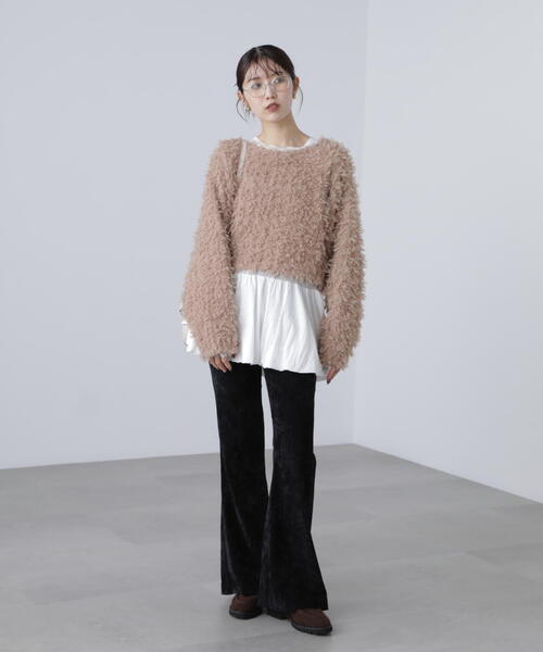 FREE'S MART(フリーズマート)の「◆ベロアフレアレギンスパンツ(その他パンツ・レディース・ブラウン/ブラック・SMALL/MEDIUM)」の8枚目の写真