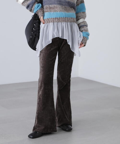 FREE'S MART(フリーズマート)の「◆ベロアフレアレギンスパンツ(その他パンツ・レディース・ブラウン/ブラック・SMALL/MEDIUM)」の12枚目の写真