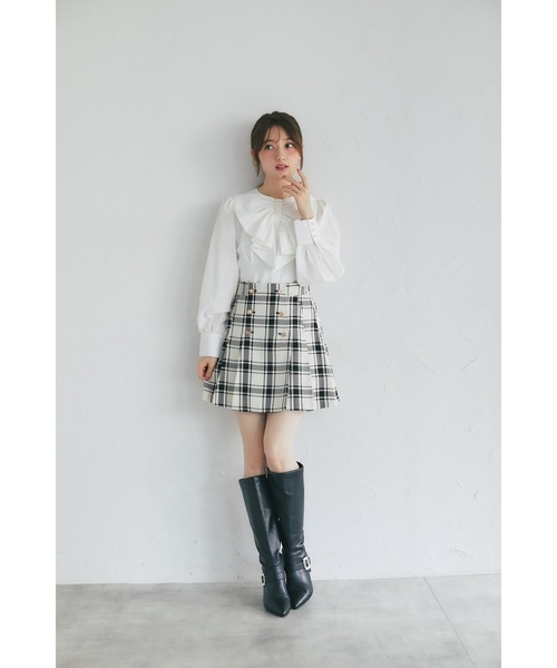 パール付きリボンラッフルブラウス（シャツ/ブラウス）｜tocco closet