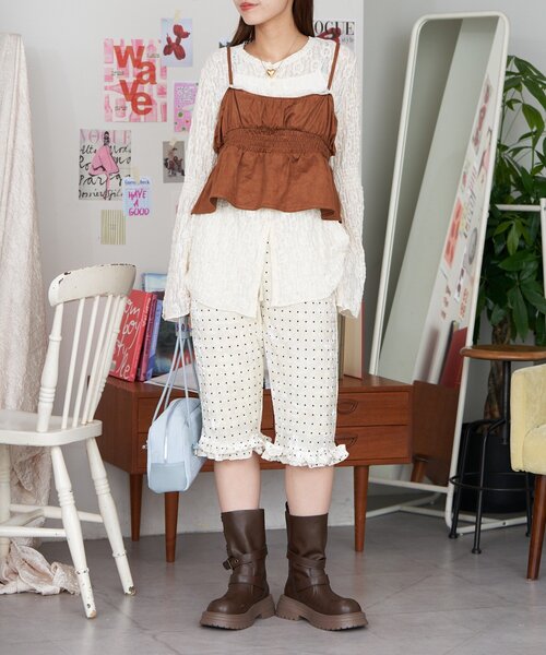 CIAOPANIC(チャオパニック)の「【neutral by ciaopanic】2サイズ展開/裾フリルフレアパンツ(その他パンツ・レディース・ホワイト/ブラウン/ブラック・0/1)」の15枚目の写真