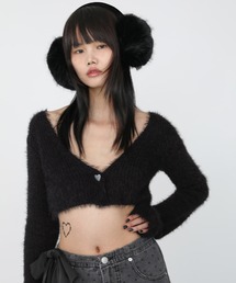 Heart button mohair like cardigan / ハートボタン モヘアライク カーディガン