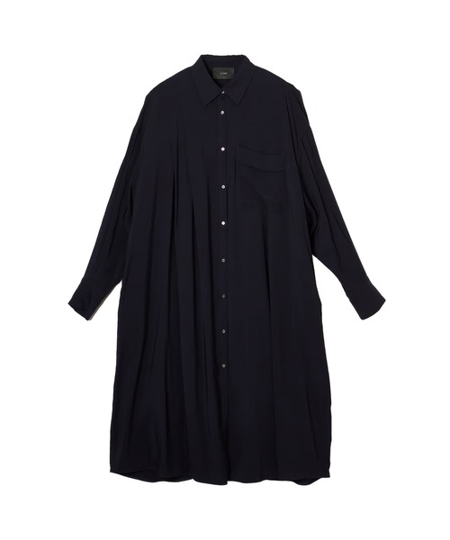 c/est（シーエ）の「c/est/シーエ FRANNY フラニー ワイドシルエット シャツワンピース 秋物 秋服 2026年秋冬（シャツワンピース・レディース・ネイビー/オフホワイト・FREE）」の18枚目の写真