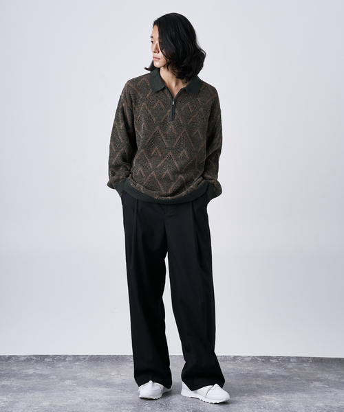 B.C STOCK(ベーセーストック)の「【CALIFORNIA RANCH HOUSE】モールハーフジップニット(ニット/セーター・メンズ・カーキ/ネイビー/ベージュ・MEDIUM/LARGE)」の8枚目の写真