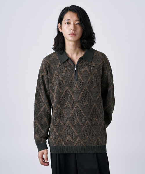 B.C STOCK(ベーセーストック)の「【CALIFORNIA RANCH HOUSE】モールハーフジップニット(ニット/セーター・メンズ・カーキ/ネイビー/ベージュ・MEDIUM/LARGE)」の9枚目の写真
