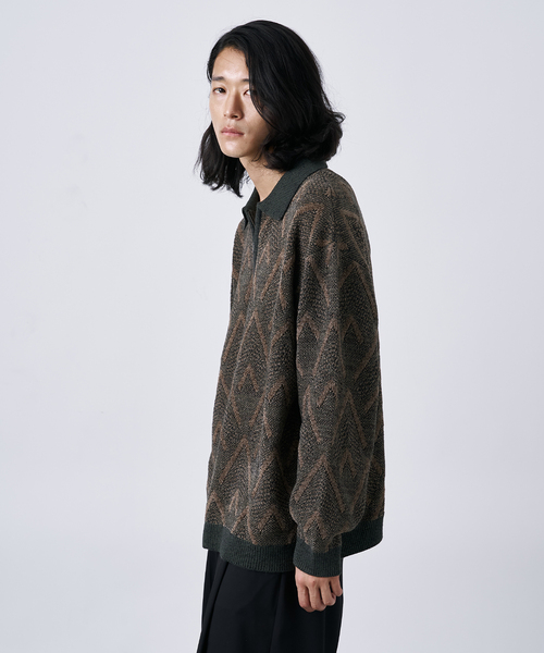 B.C STOCK(ベーセーストック)の「【CALIFORNIA RANCH HOUSE】モールハーフジップニット(ニット/セーター・メンズ・カーキ/ネイビー/ベージュ・MEDIUM/LARGE)」の10枚目の写真