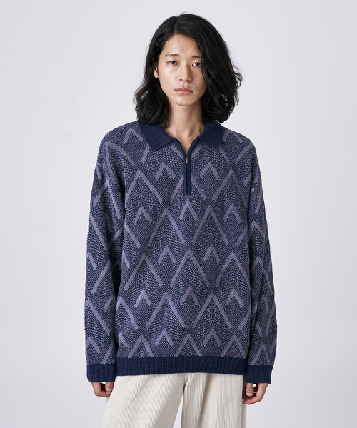 B.C STOCK(ベーセーストック)の「【CALIFORNIA RANCH HOUSE】モールハーフジップニット(ニット/セーター・メンズ・カーキ/ネイビー/ベージュ・MEDIUM/LARGE)」の13枚目の写真