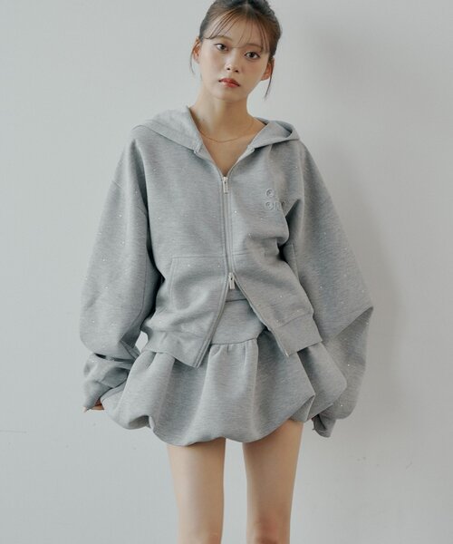 新品　未使用⭐︎FORME⭐︎バルーンショートスウェット セール】【セットアップ対応】スウェットバルーンミニスカート