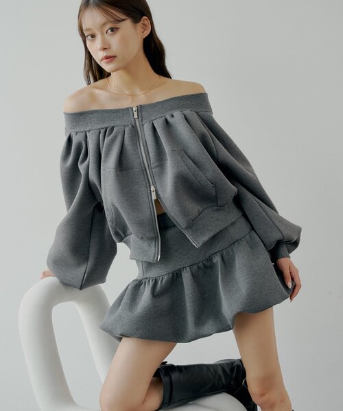 セットアップ対応】スウェットバルーンミニスカート（スカート