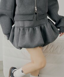 【セットアップ対応】スウェットバルーンミニスカート