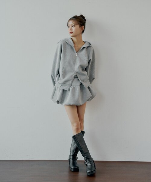 セール】【セットアップ対応】スウェットバルーンミニスカート