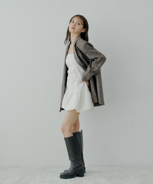 Chico（チコ）の「【セットアップ対応】スウェットバルーンミニスカート（スカート・レディース・ホワイト/チャコールグレー/グレー/グレー系その他3/グレー系その他2・FREE）」の10枚目の写真