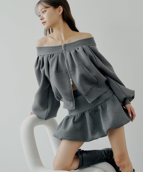 セール】【セットアップ対応】スウェットバルーンミニスカート