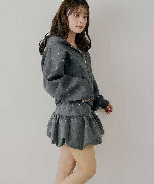 セットアップ対応】スウェットバルーンミニスカート（スカート