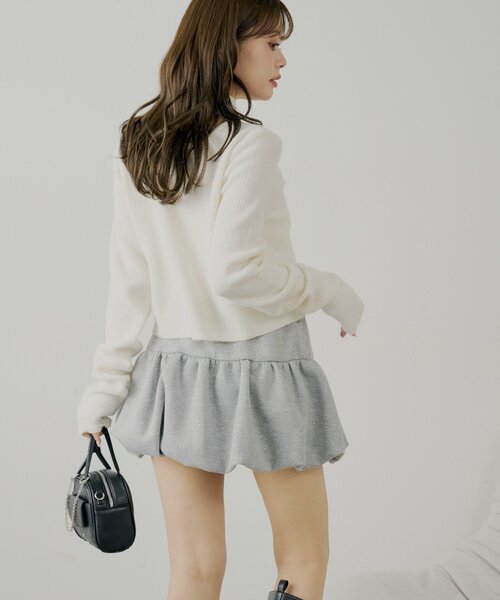 セール】【セットアップ対応】スウェットバルーンミニスカート