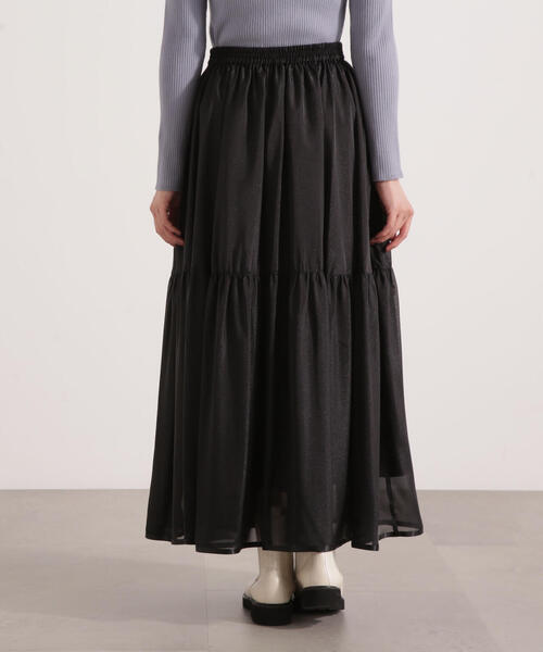 PROPORTION BODY DRESSING（プロポーションボディドレッシング）の「【加藤栞さん着用】シアーティアードスカート / 1215220106（スカート・レディース・ホワイト系その他/ブラック・MEDIUM/P/S）」の7枚目の写真