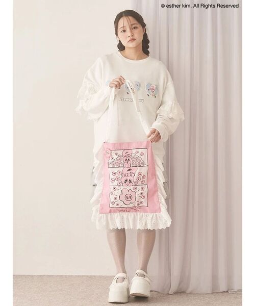 merry jenny（メリージェニー）の「【Esther Bunny×merry jenny】おはなフリルトートバッグ（トートバッグ・レディース・ピンク・FREE）」の7枚目の写真