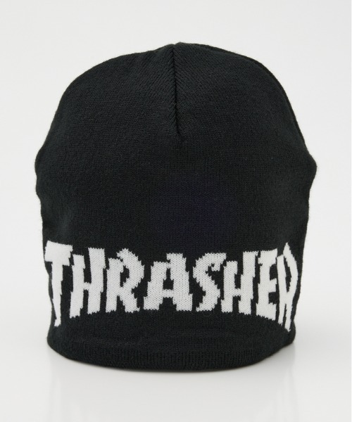 RODEO CROWNS WIDE BOWL（ロデオクラウンズワイドボウル）の「THRASHER ニットキャップ（ニットキャップ/ビーニー・レディース・ブラック/グレー×ホワイト/ブラウン・FREE）」の6枚目の写真