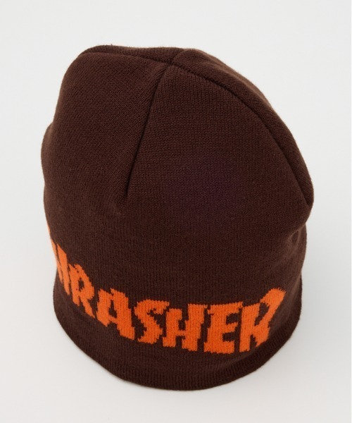 RODEO CROWNS WIDE BOWL（ロデオクラウンズワイドボウル）の「THRASHER ニットキャップ（ニットキャップ/ビーニー・レディース・ブラック/グレー×ホワイト/ブラウン・FREE）」の11枚目の写真