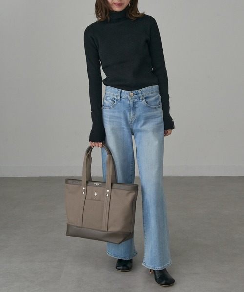 U.S. POLO ASSN.（ユーエスポロアッスン）の「【U.S. POLO ASSN.】≪別注≫ キャンバストートバッグ PC A4サイズ収納可能 ビジネスバッグ 通勤 通学（トートバッグ・レディース・ブラック/オフホワイト/グレー・FREE）」の15枚目の写真