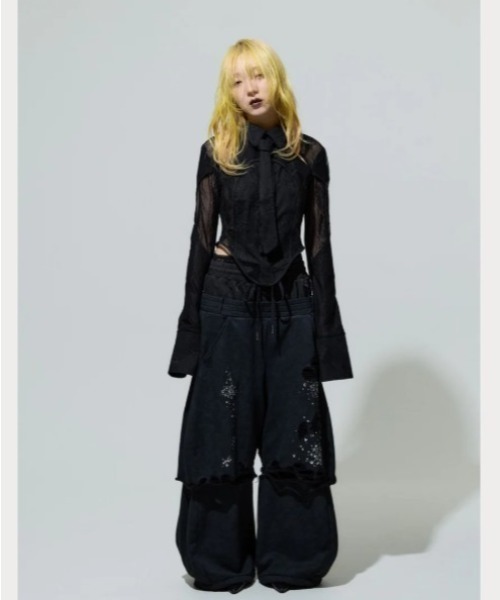 neith./ネイス/Meteor Low-rise Sweat Pants(Black)（スウェットパンツ