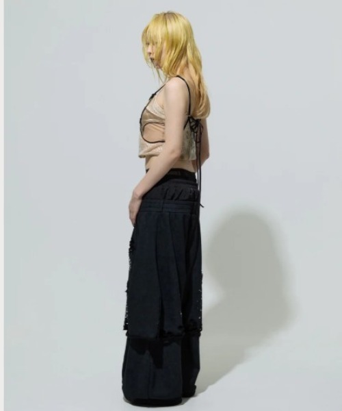 neith./ネイス/Meteor Low-rise Sweat Pants(Black)（スウェットパンツ