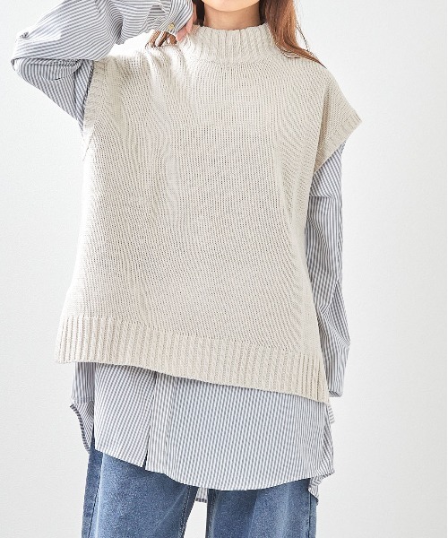 セール】《Bling Leads》モックネックNベスト（ベスト）｜B.I.D.（ビー