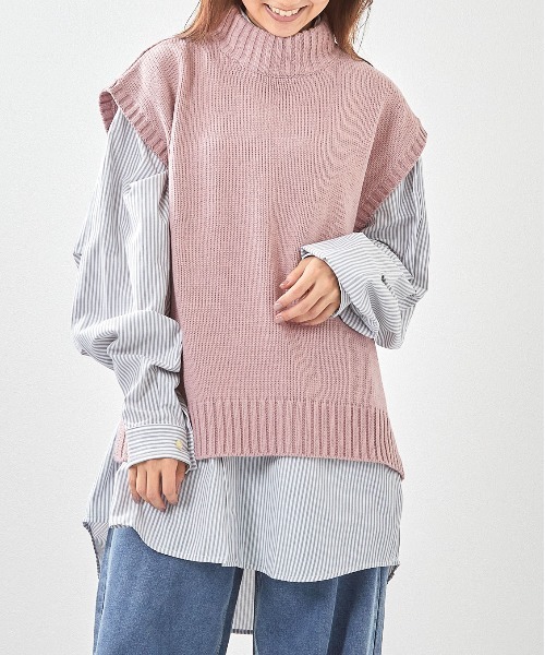 セール】《Bling Leads》モックネックNベスト（ベスト）｜B.I.D.（ビー