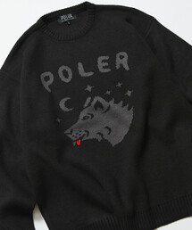 POLeR（ポーラー）の「限定展開 POLeR×FREAK'S STORE/ポーラー 別注 リラックスフィット アニマルデザイン ジャガード クルーネック ニット / WOLF（ニット/セーター）」