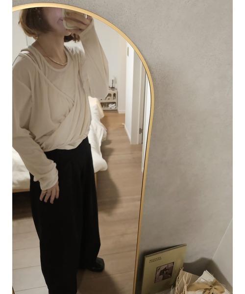Muscat(マスカット)の「【セットアイテム】ベロア カシュクールトップス / velor cachecoeur tops(Tシャツ/カットソー・レディース・ブラック/ベージュ/ブラウン・F)」の17枚目の写真