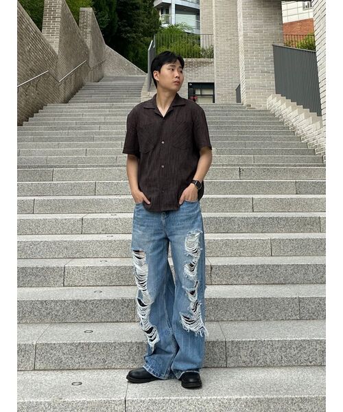 Millo Archive（ミロ アーカイブ）の「リフレクトカーブドダメージパンツ[ライトブルー]（デニムパンツ・レディース・その他・SMALL/MEDIUM/LARGE/X-LARGE）」の9枚目の写真