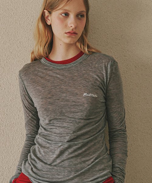 RONRON(ロンロン)の「NUIT FLAT LONG SLEEVE GREY(Tシャツ/カットソー・レディース・その他・FREE)」の1枚目の写真