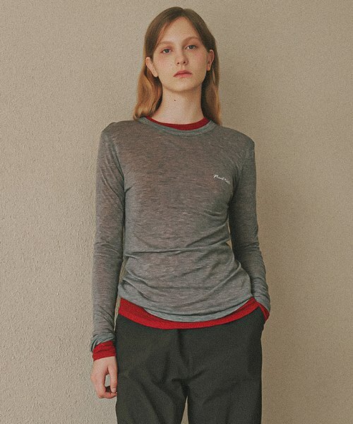 RONRON(ロンロン)の「NUIT FLAT LONG SLEEVE GREY(Tシャツ/カットソー・レディース・その他・FREE)」の4枚目の写真
