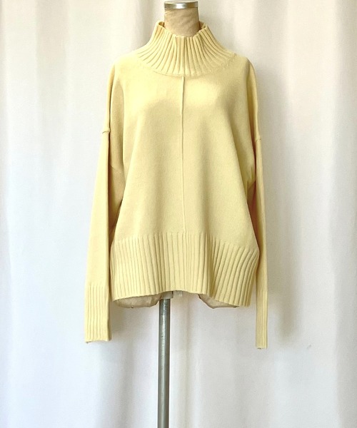 Q（キュー）の「リブハイネックニット（ニット/セーター・レディース・アイボリー/ブルー/ライム・MEDIUM）」の4枚目の写真