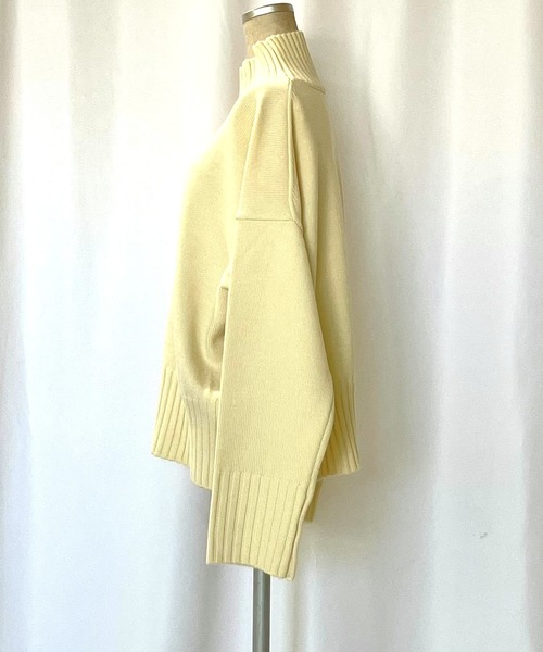 Q（キュー）の「リブハイネックニット（ニット/セーター・レディース・アイボリー/ブルー/ライム・MEDIUM）」の5枚目の写真